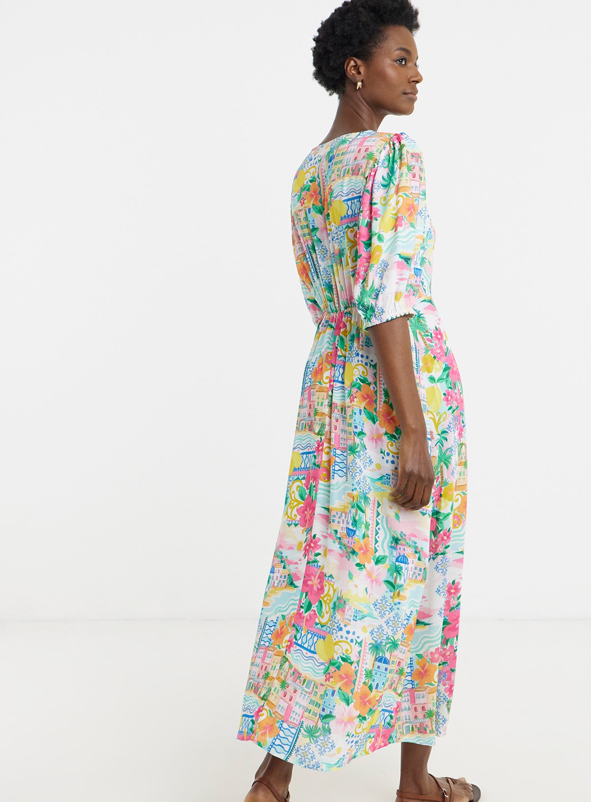 JD WILLIAMS Printed Linen Tea Dress 30 - Image 2 thumbnail